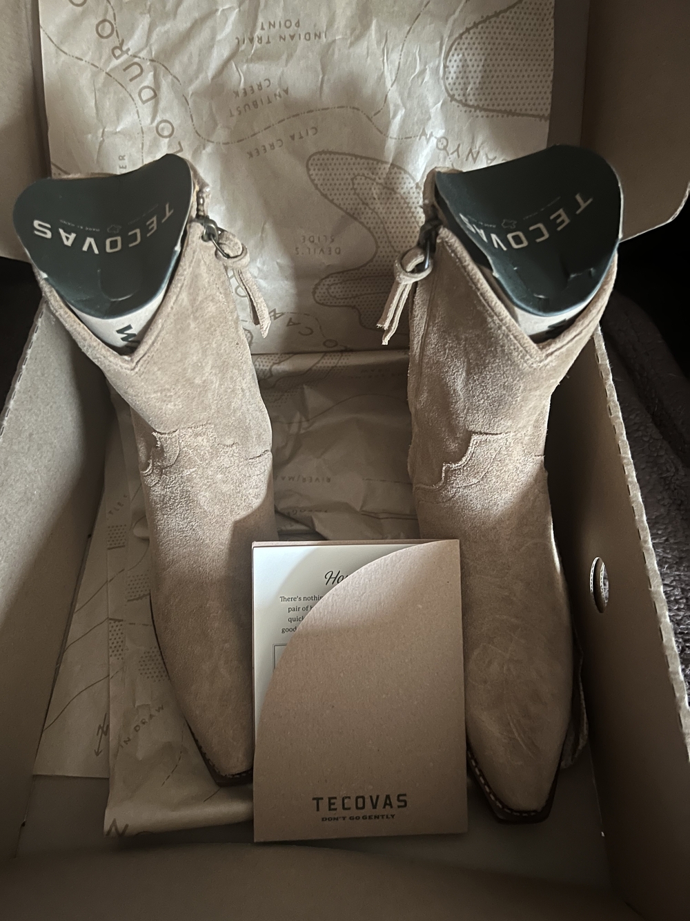 Tecovas Women’s Suede Ankle Boots in Taupe